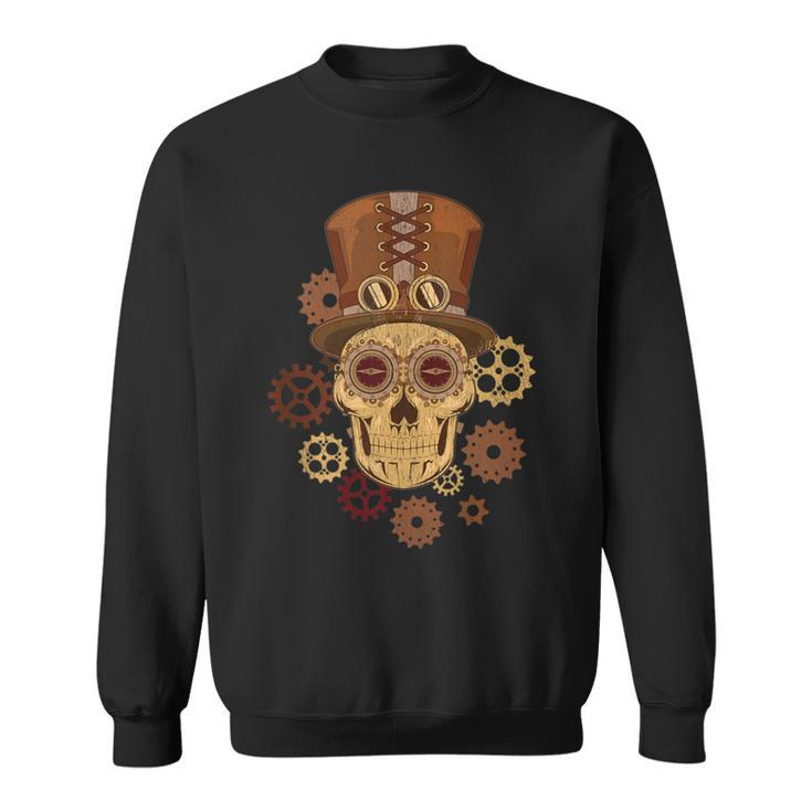 Steampunk Skull Gears Goggles Hat Science Fiction Lover Sweatshirt