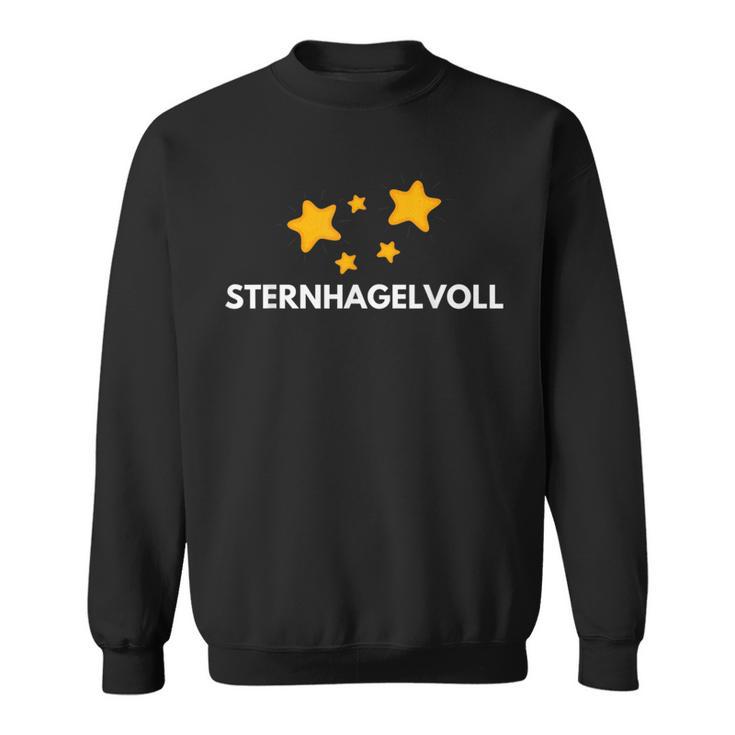 Sternhagelvoll Sweatshirt, Lustiger Spruch mit Sternen, Schwarz