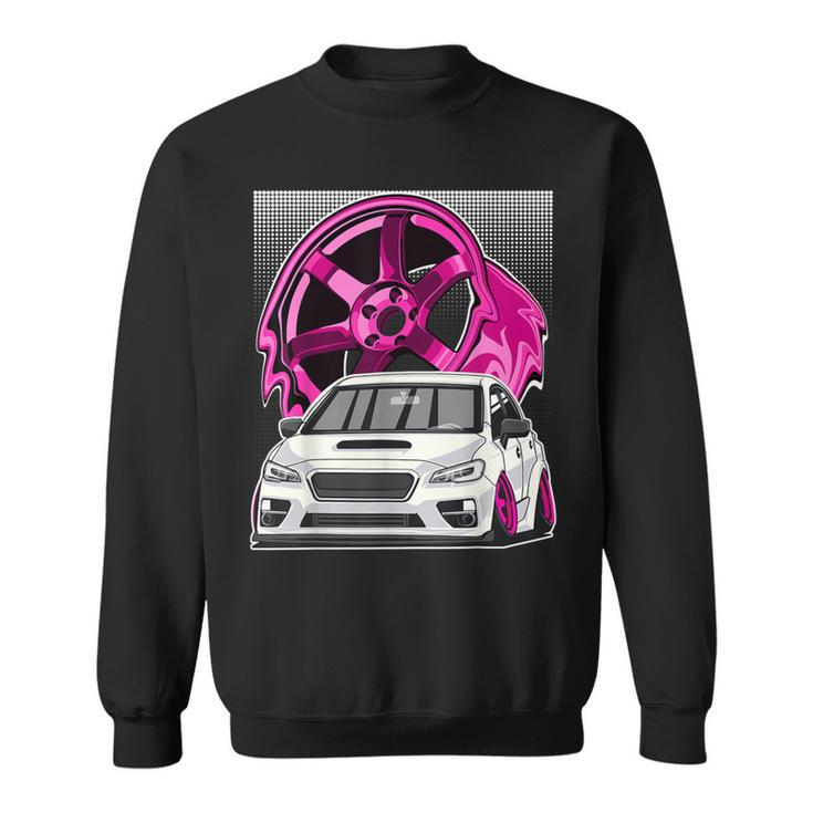 Subie Va Jdm Stance Car Wheel Boxer Motor Racing Graphic Sweatshirt