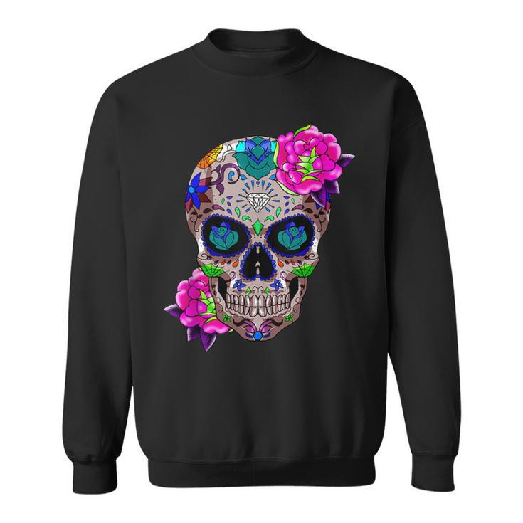 Sugar Skull Day Of The Dead Cool Bone Head Skulls Idea Sweatshirt