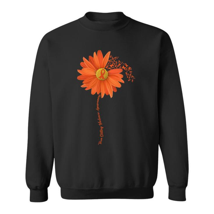 Sunflower N Dating Violence Awareness Orange Ribbon Sweatshirt