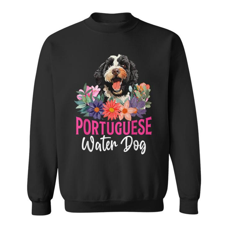 Sunset Retro Portuguese Water Dog Pet Paw Sweatshirt