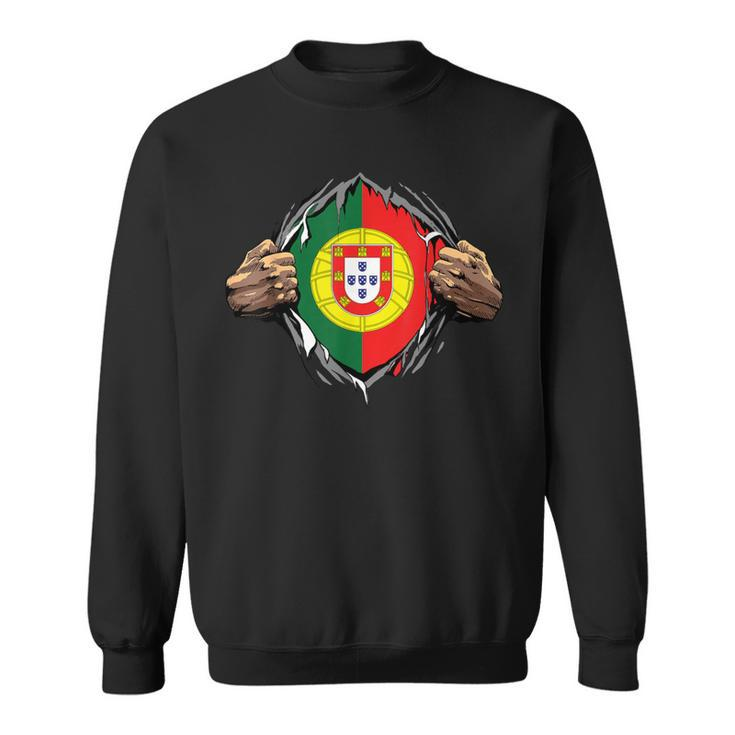 Super Portuguese Heritage Proud Portugal Roots Flag Sweatshirt