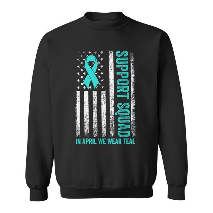 Support Squad American Flag Sexual Assault Awareness Month Sweatshirt
