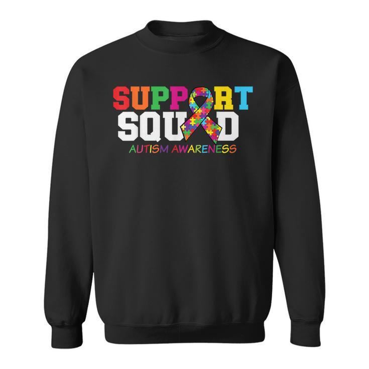 Support Squad Autism Awareness Multicolor Ribbon Sweatshirt