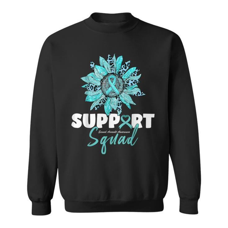 Support Squad Sexual Assault Awareness Month Teal Ribbon Sweatshirt