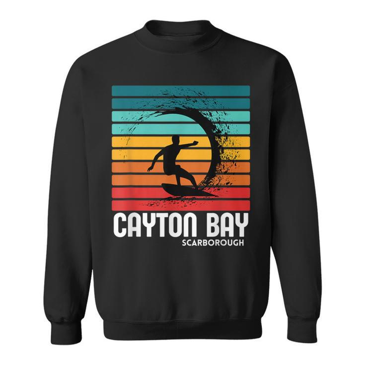 Surf Cayton Bay Scarborough Beach Vintage Retro Surfing Sweatshirt