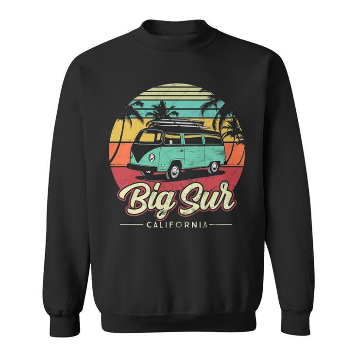 Surfer Big Sur California Beach Vintage Van Surf Sweatshirt