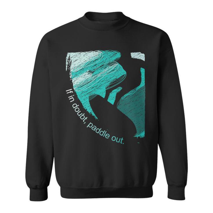 Surfers Blue Tube Wave-Rider Pencil Sketch Sweatshirt