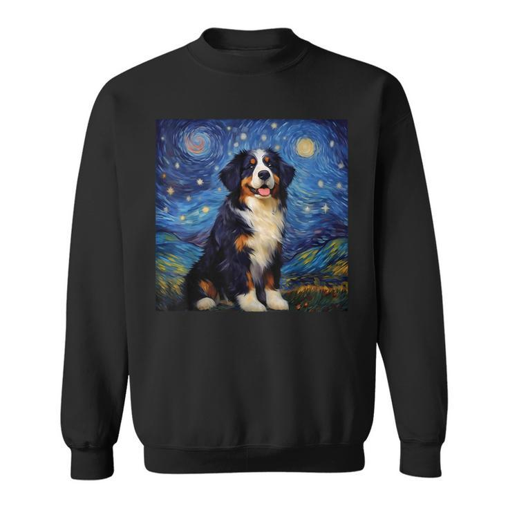 Surreal Starry Night Bernese Mountain Dog Sweatshirt