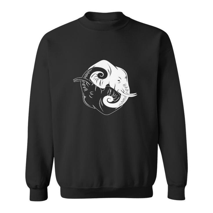 Sweater Unisexe Éléphant Yin Yang, Tee Design Original