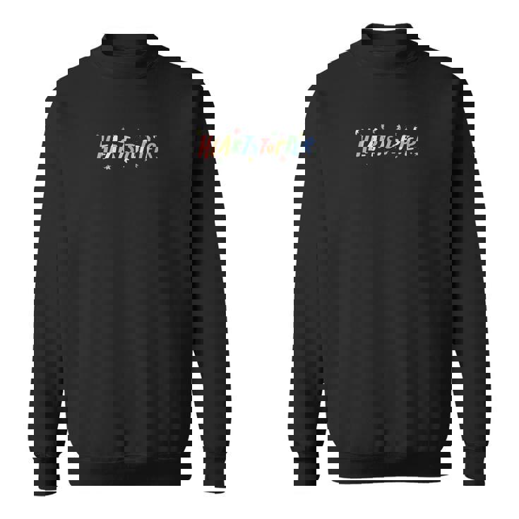 Sweater Unisexe Noir HEARTSTOPPER Lettres Colorées, Style Ludique