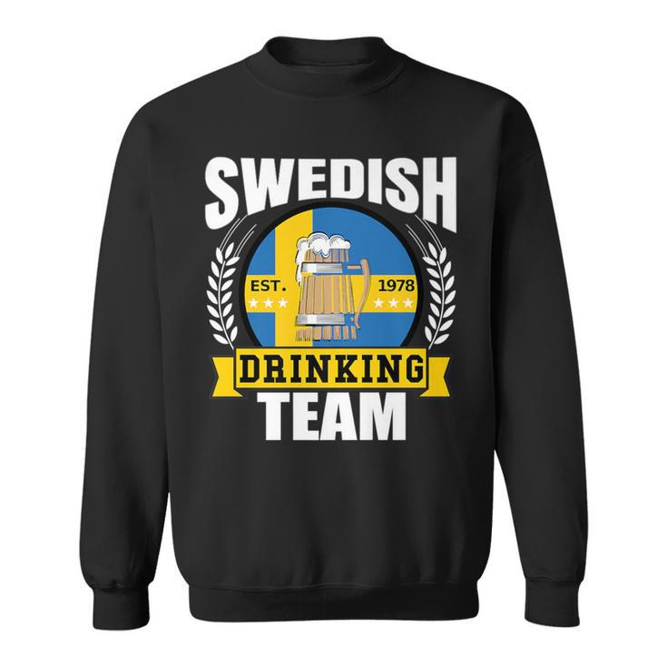 Swedish Drinking Team Sweden Flag Beer Party Idea Sweatshirt