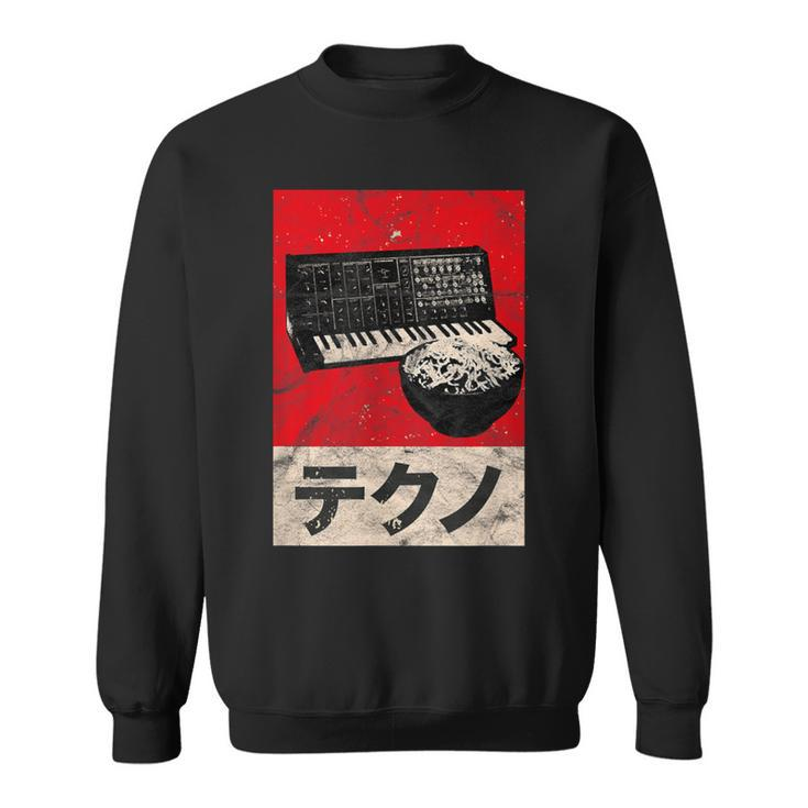 Synthesizer Ramen Vintage Analog Japanese Synth Retro Asdr Sweatshirt