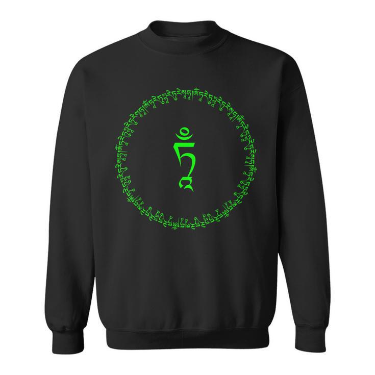 Tara Buddha Om Tare Tuttare Ture Soha Mantra Tibetisch Grün Sweatshirt