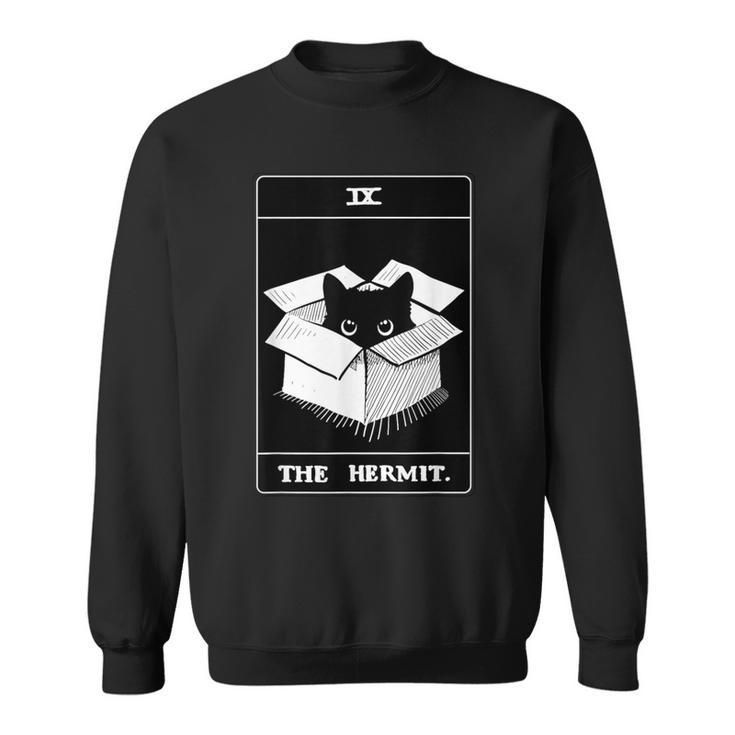 Tarot Card And Cat Black Cat In Box Graphic Sweatshirt