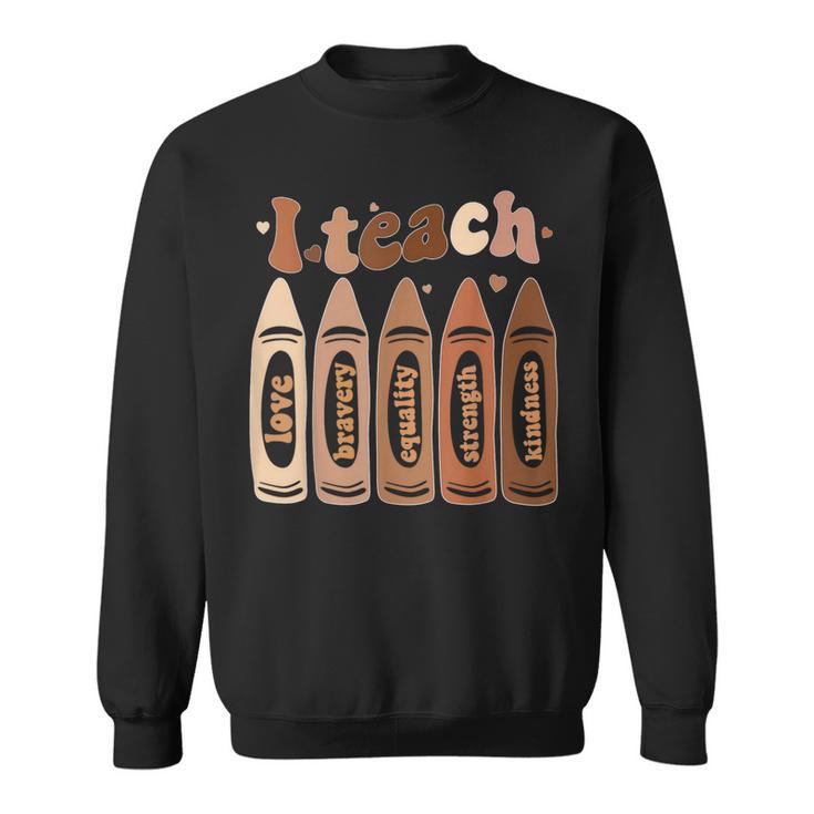 I Teach Black History Month Melanin Afro African Teacher Sweatshirt