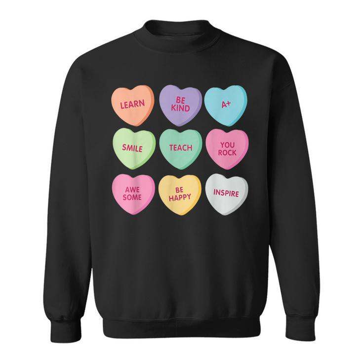 Teacher Valentine's Day Candy Heart School Women Sweatshirt