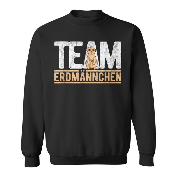 Team Erdmännchen Lustiges Meerkat Fan Sweatshirt Schwarz