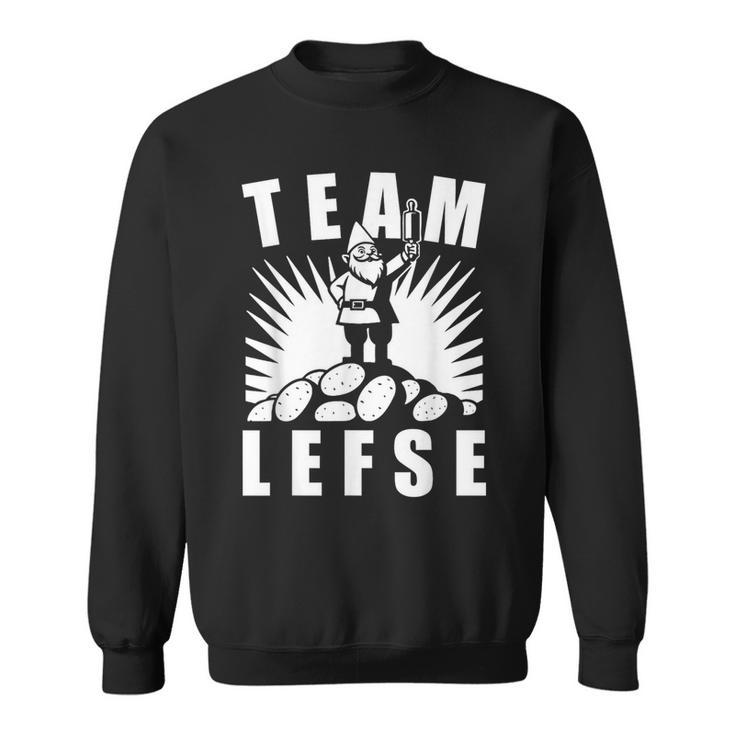 Team Lefse Scandinavian Gnome Christmas Lefse Making Sweatshirt