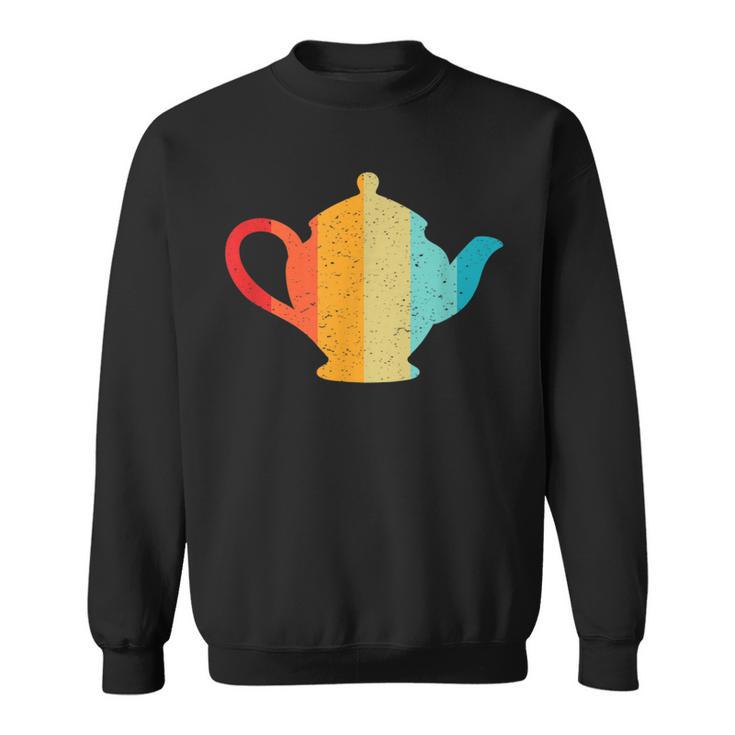 Teapot Silhouette Retro Vintage Style 70S 80S Distressed Sweatshirt