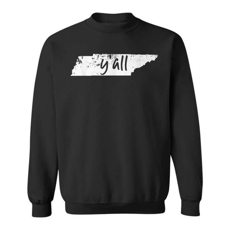 Tennessee State Y'all Tn Pride Map Yall Distressed Sweatshirt