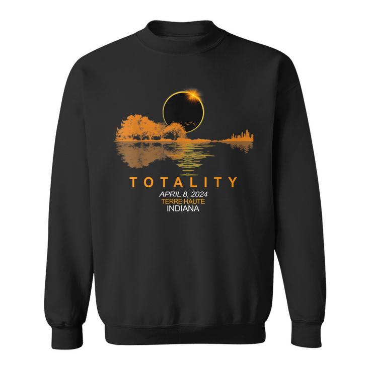 Terre Haute Indiana Total Solar Eclipse 2024 Guitar Sweatshirt