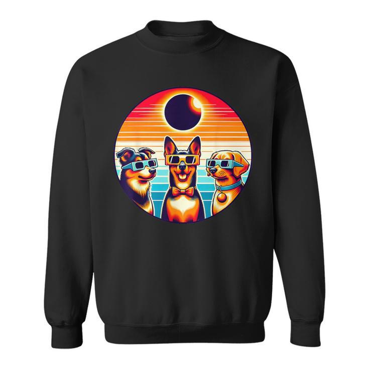 Texas April 8 2024 Astronomy Dog Lover Vintage Solar Eclipse Sweatshirt