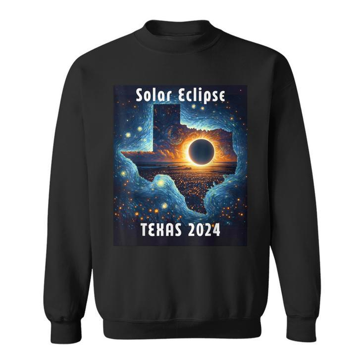 Texas Solar Eclipse 2024 Starry Night Solar Eclipse 2024 Sweatshirt