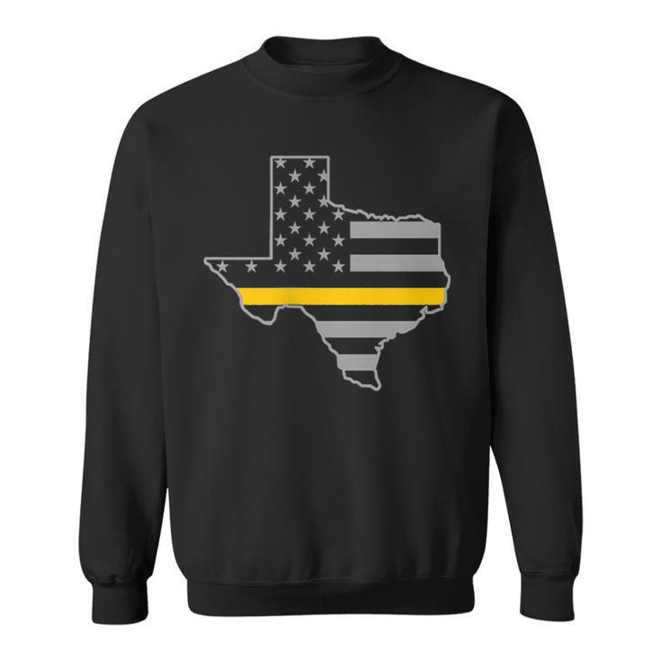 Texas Thin Gold Line Flag Police Operator 911 Dispatcher Sweatshirt