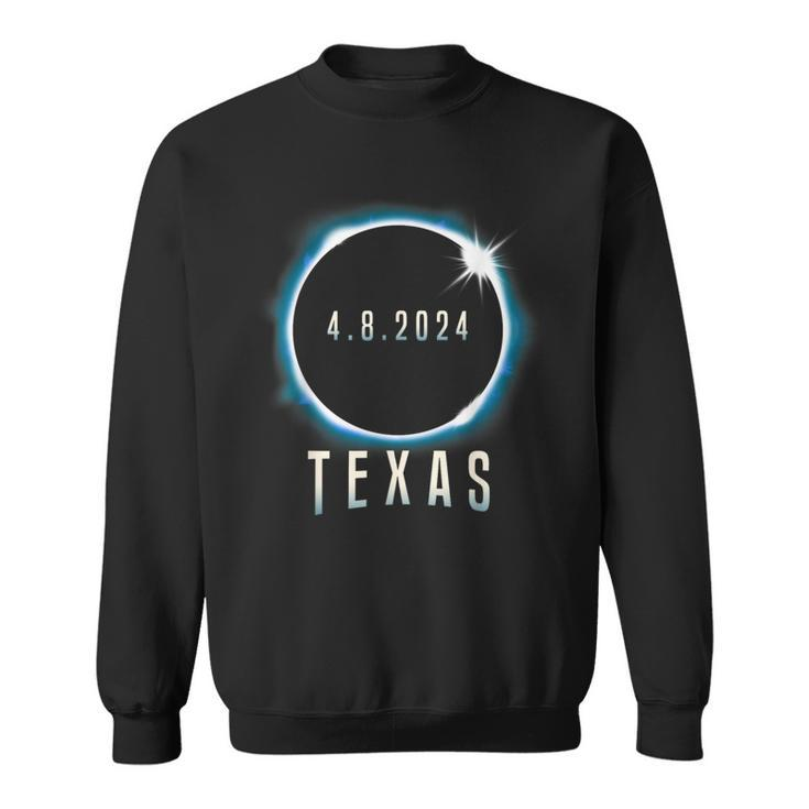 Texas Total Solar Eclipse 2024 Blue April 8 Women Sweatshirt