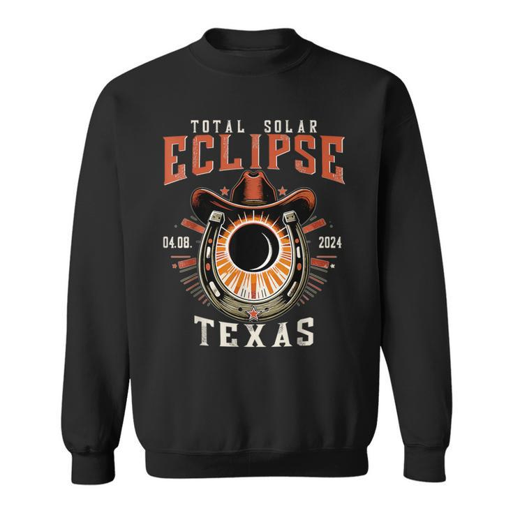 Texas Total Solar Eclipse April 8 2024 Totality Cowboy Sweatshirt