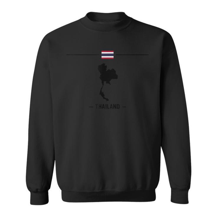 Thailändische Flagge Mit Landkarte Und Name Des Landes Thailand Sweatshirt