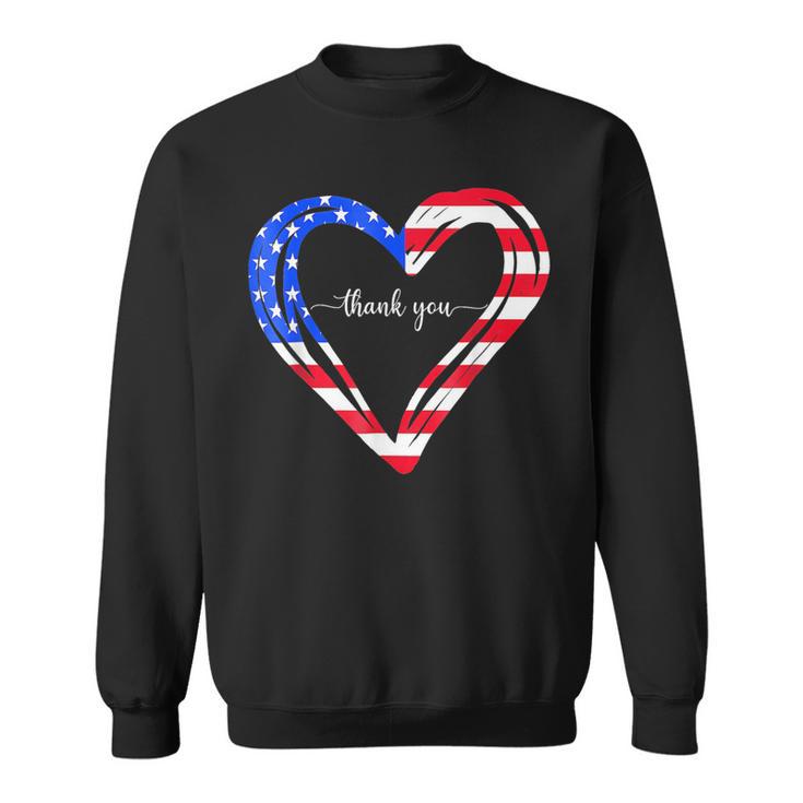 Thank You For Your Services Patriotic Heart Veterans Day Sweatshirt