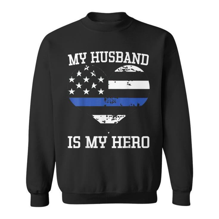 Thin Blue Line Heart Flag Police Officer Support Sweatshirt