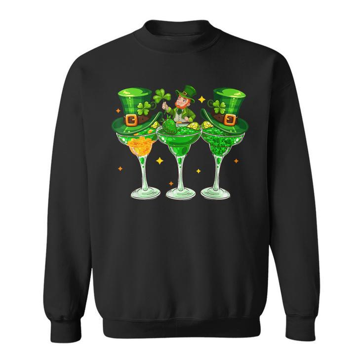 Three Patrick's Day Cocktail Glasses Costume Drinker Drunker Sweatshirt