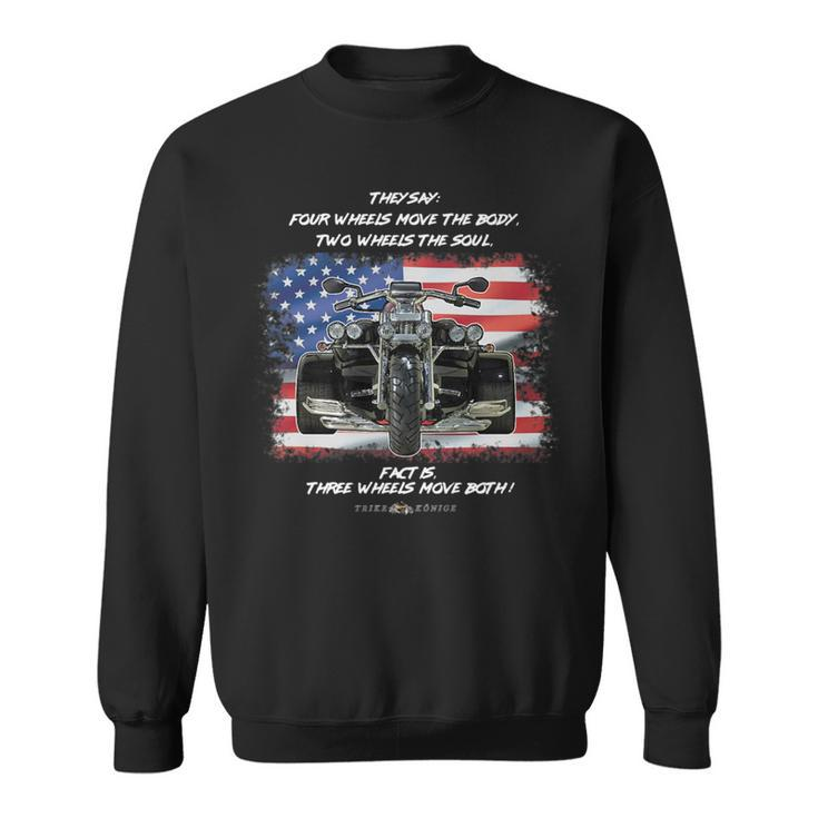 Three Wheels Do Both Usa Flags Trike Sweatshirt