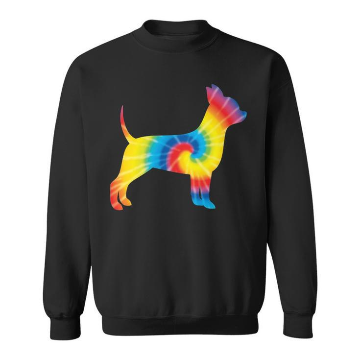 Tie Dye Chihuahua Rainbow Print Dog Pup Hippie Peace Sweatshirt