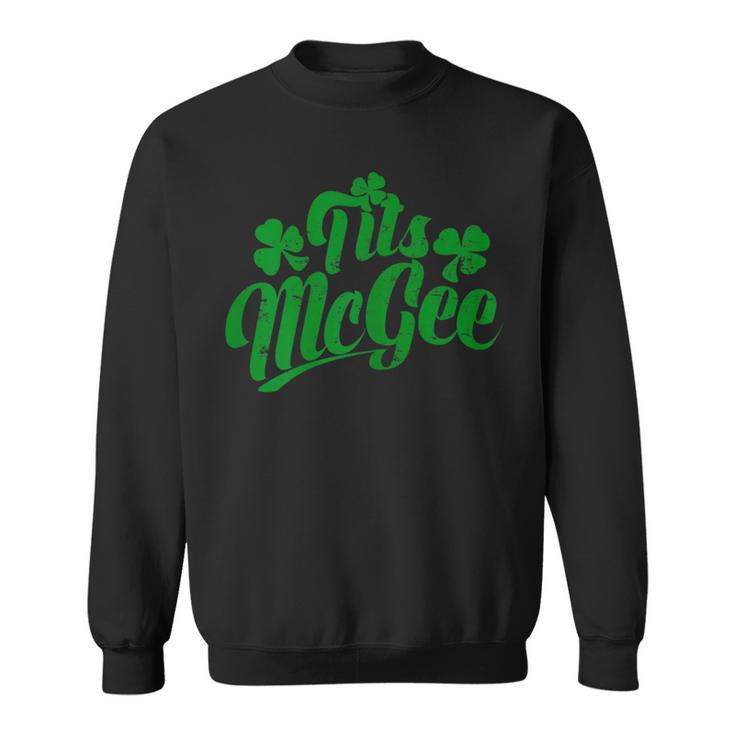 Tits Mcgee Vintage St Patrick's Day Shamrocks Retro Sweatshirt