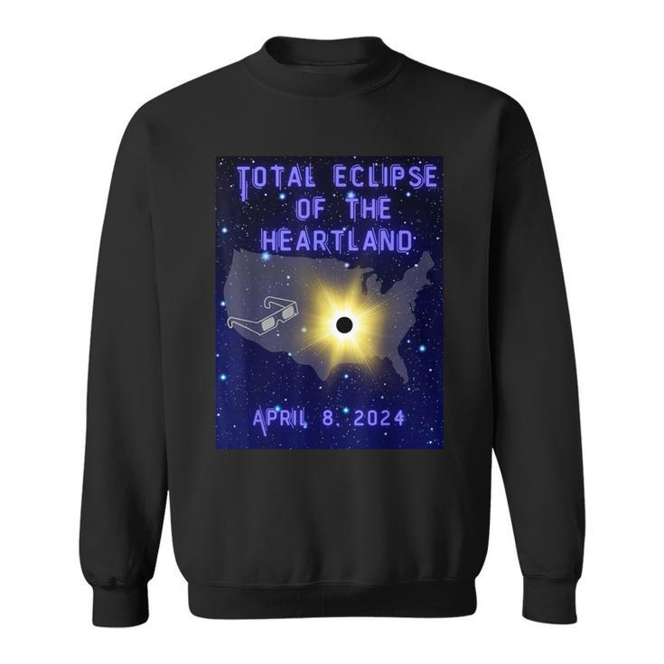 Total Eclipse Of The Heartland Total Solar Eclipse 2024 Sweatshirt
