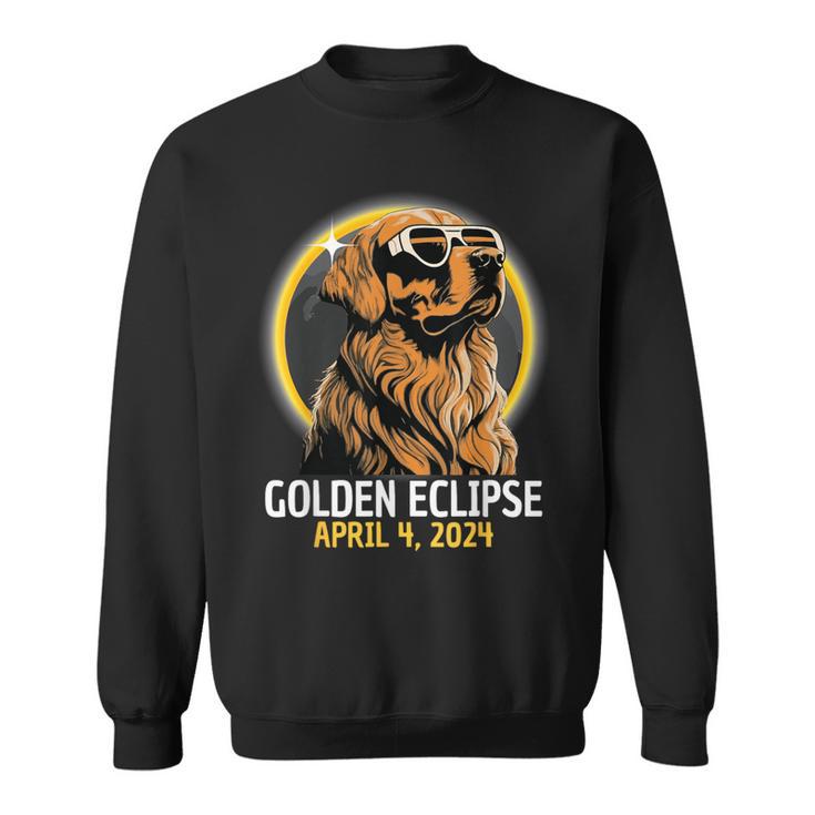 Total Solar Eclipse 2024 April 8 Golden Eclipse Dog Totality Sweatshirt