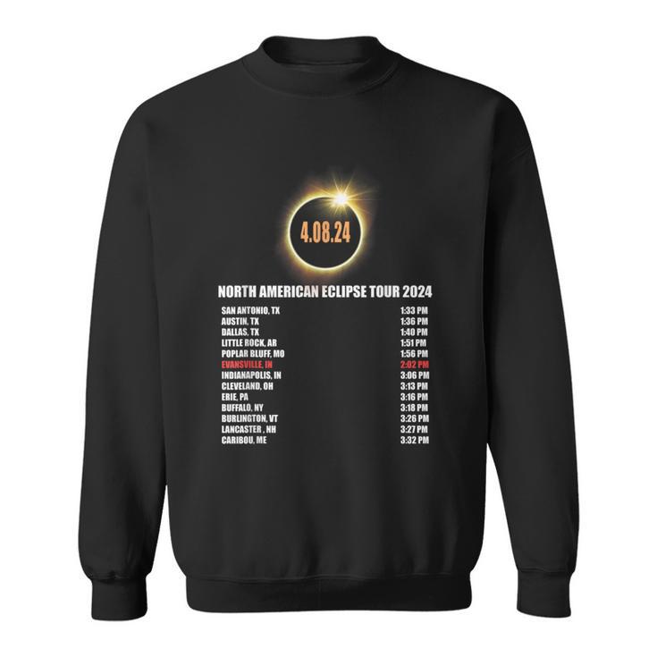 Total Solar Eclipse 2024 April 8Th Evansville Indiana Sweatshirt