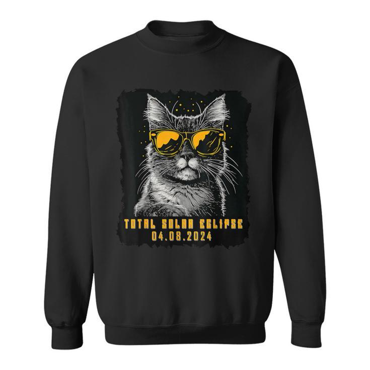 Total Solar Eclipse 2024 April Cat Sweatshirt