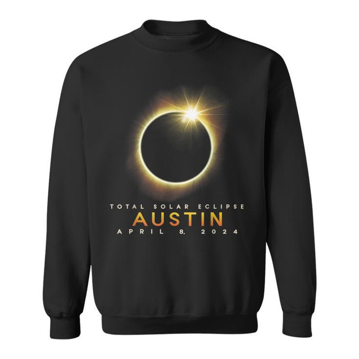 Total Solar Eclipse 2024 Austin April 8 2024 Moon Cover Sweatshirt