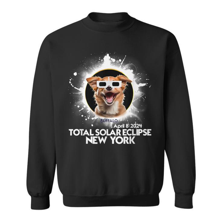 Total Solar Eclipse 2024 Buffalo New York Solar Eclipse Dog Sweatshirt