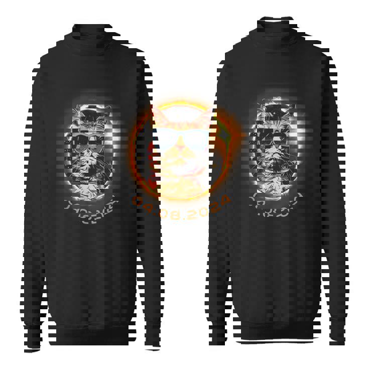 Total Solar Eclipse 2024 Cat With Sunglasses Sweatshirt