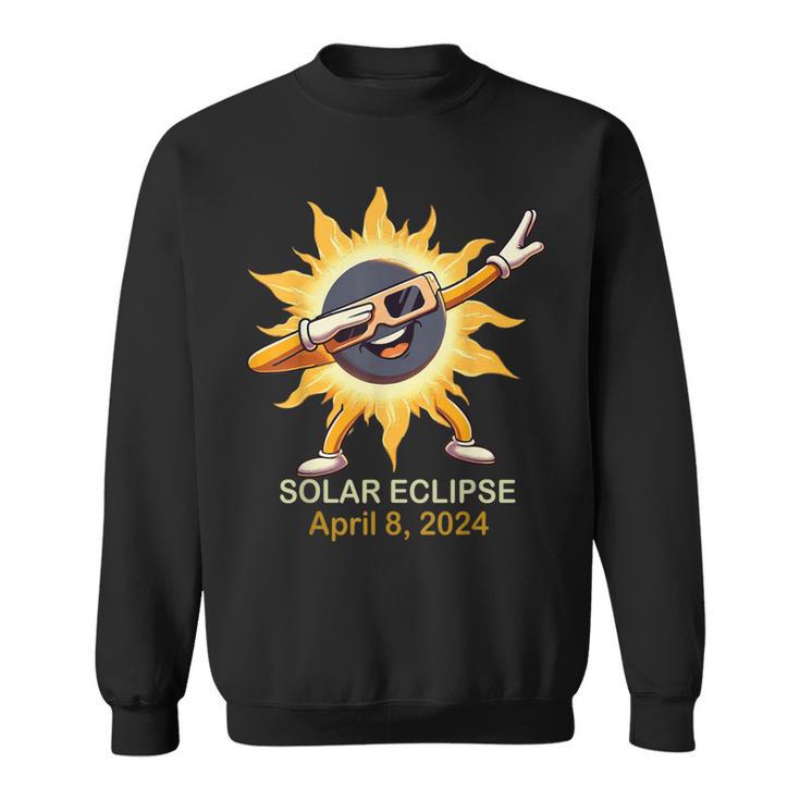 Total Solar Eclipse 2024 Cute Solar Eclipse Dabbing Sweatshirt