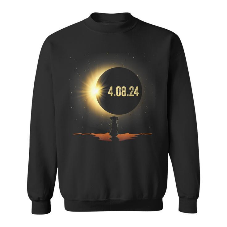 Total Solar Eclipse 2024 Dog Dachshund Dog Lover Sweatshirt