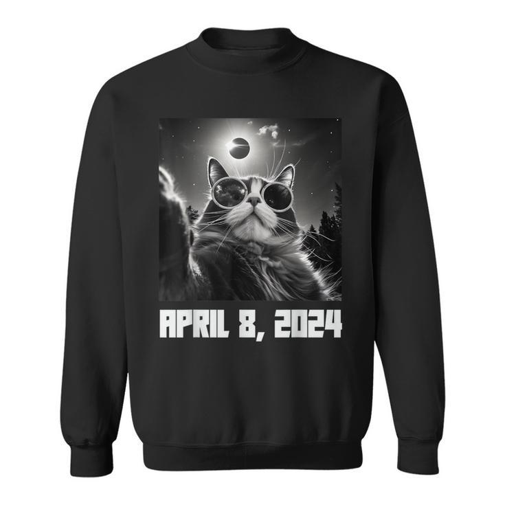 Total Solar Eclipse 2024 Cat Selfie With Totality Sweatshirt