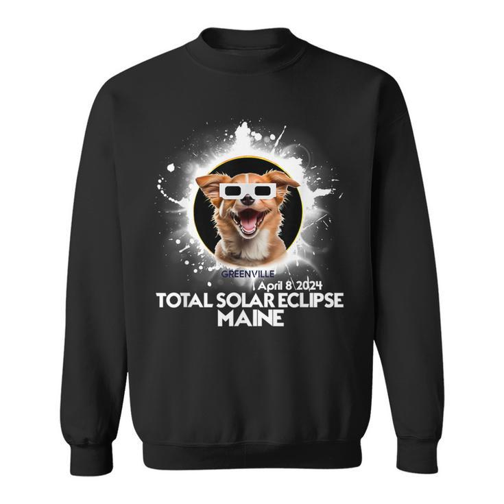 Total Solar Eclipse 2024 Greenville Maine Eclipse Dog Sweatshirt